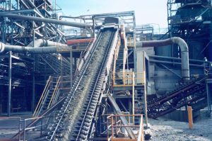 An ore conveyor in action