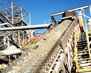 An ore conveyor in action